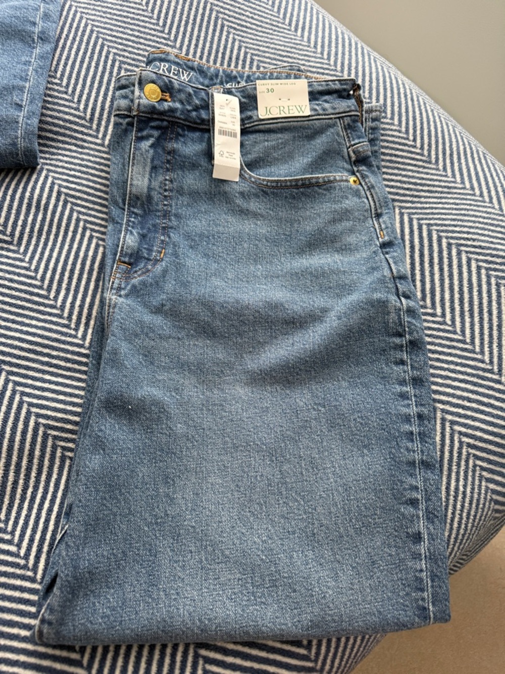 J. Crew Women's Medium Blue Curvy Slim Wide Leg Jeans